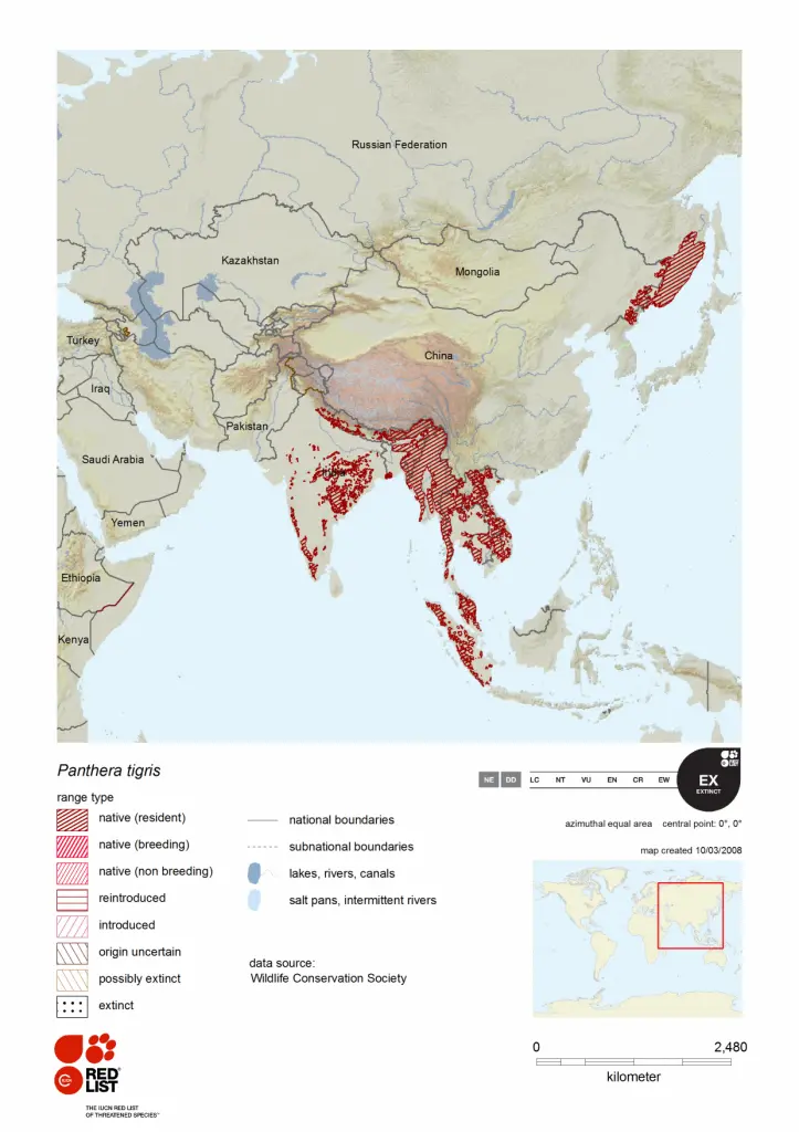 Tiger Range Map