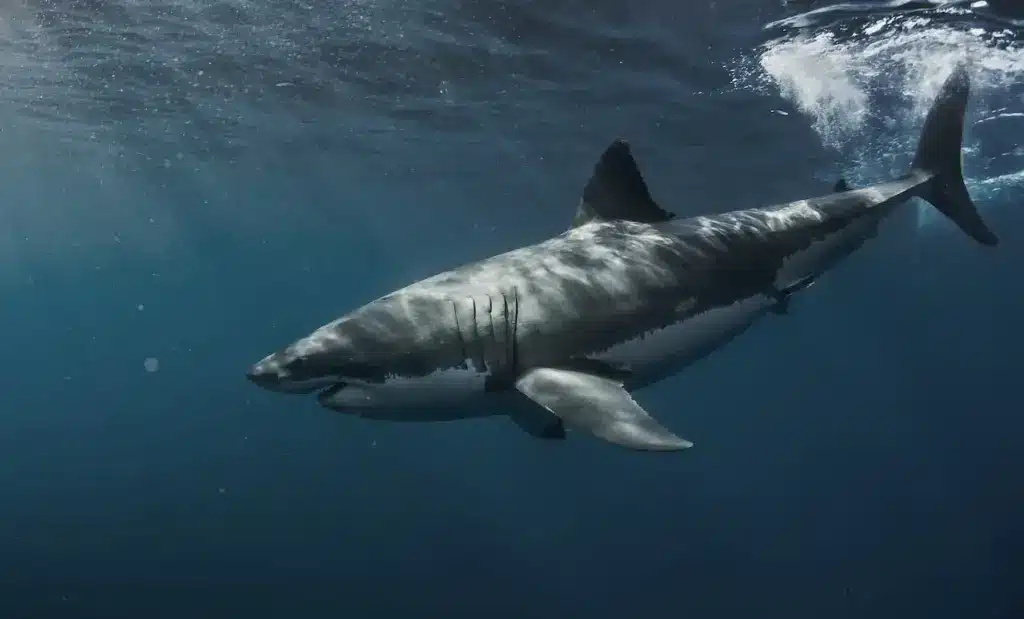 Great White Shark Underwater. The Most Dangerous Shark