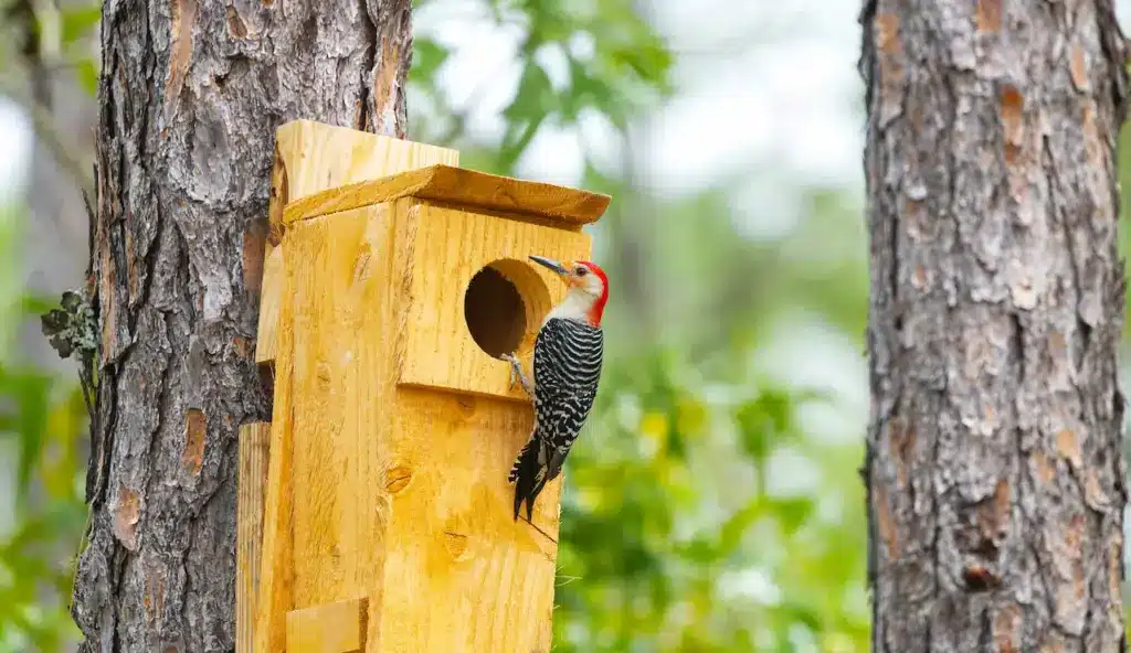 Pileated Woodpecker Nest Box on a Tree